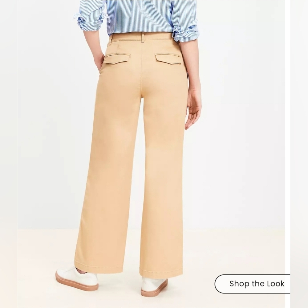 ❤️ NWOT! LOFT HIGH RISE MONROE WIDE LEG TWILL PANTS / TROUSERS, 8 (29) - Picture 3 of 11